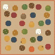 an image of a quilt pattern with many different shapes and sizes on it's sides