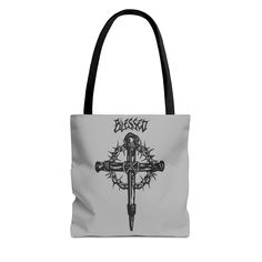 Elevate your style with our Crucifix! Featuring vibrant and adorable anime designs, this spacious and durable tote is perfect for everyday use, shopping, or school. Made from high-quality materials, it ensures longevity and fashion. Ideal for anime lovers and those seeking a unique accessory. Shop now and add a touch of anime charm to your collection! - Made with 100% polyester, a medium-weight fabric that is highly durable and perfect for everyday use.  - 2 color handle options  - All tote bags Everyday Tote Bag For Halloween, Everyday Halloween Tote Bag, Halloween Tote Bag For Daily Use, Gothic Bags For Everyday Use And Halloween, Gothic Tote Bags For Halloween, Gothic Halloween Tote Bags, Gothic Bags For Halloween Gift, Gothic Halloween Gift Bags, Adorable Anime