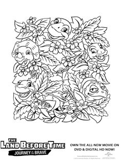 the land before time movie poster with flowers and plants on it's back cover