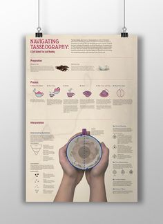 a poster with information about navigating the tassographia on it's back