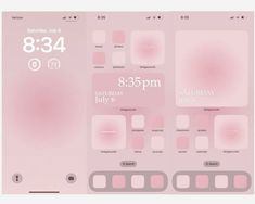 an iphone screen with the time displayed on it's display and icons in pink