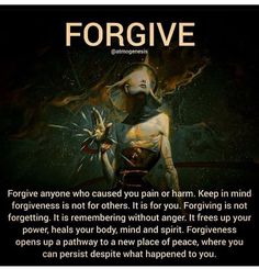 an image of a woman with the words forgive on her face and body