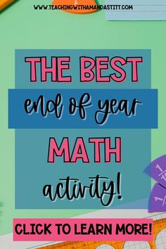 the best end of year math activity for kids