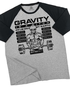 104. RAGLAN Defy Gravity Funny Workout Gym T-Shirt for Men T-Shirt Grey T-Shirt GYMISH LIFESTYLE Manly Fashion, Gifts For Gym Lovers, Gym Apparel, Funny Workout, Gym Gear, Fitness Gifts, Muscle Tank Tops, Gym Humor, Sport T-shirts