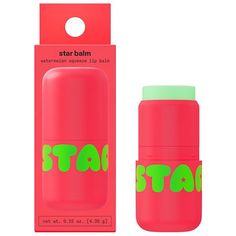 Star Balm is an ultra-cushiony, ultra-cute lip balm in four fun flavors. A little taste of Watermelon Squeeze: fresh, juicy, and sweet. Star Balm delivers long-lasting hydration with the help of shea butter, cocoa butter, and coconut oil—a powerful combo that keeps lips soft, smooth, and moisturized. Like a hug for your lips, these silky lip balms are here to help soothe chapped skin and minimize dryness. Explore the Star Balm collection and find your favorite flavors: Starfruit, Very Vanilla, Scarface Lip Balm, Star Face Lip Balm, Bubble Lip Balm, Cute Lip Balm, Preppy Skincare, Preppy Gifts, Perfect Skin Care Routine, Skin Care Items