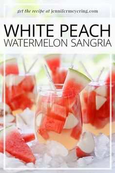 white peach watermelon sangria with text overlay