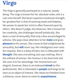 an article about virgo on the website