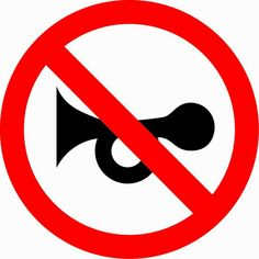 a no horn sign is shown on a white background