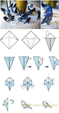 how to make origami birds that look like they are flying in the sky