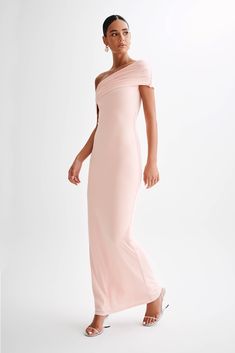 Skip the fomalitiesThe CASSANDRA Off Shoulder Slinky Maxi Dress exudes sophistication with a touch of allure. Its asymmetrical neckline adds a modern twist, framing the shoulders beautifully. With drop shoulders providing an elegant drape, this dress offers effortless charm. The ruched overlay adds texture and dimension, enhancing the silhouette with subtle intrigue. Lined for comfort and quality, and featuring a bodycon fit, the Cassandra is a versatile and chic choice for any occasion, ensuring you look and feel your best with every wear. Maxi Dress Sale, Elegant Drapes, Pink Maxi, Asymmetrical Neckline, Pink Maxi Dress, Swimwear Sale, Bridal Collection, Pale Pink, Capsule Wardrobe