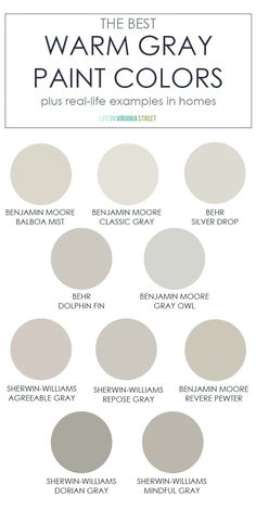 the best warm gray paint colors to use in your home or office, and they are all