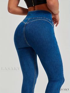 Lasaky - Womens Mid Waist Flare Leg Jeans - Single-breasted, Medium Stretch Button Fly Denim Pants - Stylish Denim Jeans & Apparel Flare Leg Pants, Flare Leg Jeans, Pants And Leggings, Long Length, Denim Pants, Single Breasted, Leg Jeans, Denim Jeans, Weaving