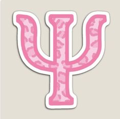 a pink sticker with the letter u on it