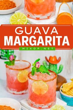 Prepare a pitcher of this game day cocktail recipe! Sweet and spicy with the distinctive touch of tequila, this easy guava margarita is refreshing and delicious. Impress everyone with this Super Bowl party drink idea! Guava Margarita Recipe, Guava Drink, Guava Margarita, Guava Nectar, Tropical Drink Recipes, Yummy Summer Cocktails, Best Summer Cocktails, Classic Margarita, Margarita Cocktail