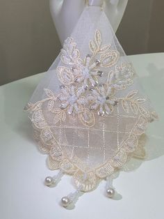 Measures 10.5x10.5 If you order 2 or more, discount available. Message for details :) Cream Beaded Bridal Accessories For Wedding, Cream Lace Wedding Veil, Cream Bridal Accessories For Mother Of The Bride, Elegant Wedding Veil With Intricate Embroidery, Lace Embroidery, Garters, Ivory Lace, Wedding Bride, Beading