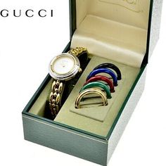 Top Rated GUCCI Change Bezel Watch Quartz Gold Quartz Vintage Ladies Watch Used, Watches Gucci Watch Women, Gucci Chain, Pretty Watches, Bezel Watch, Monogram Backpack, Vintage Watches Women, Gucci Women, Bangle Watches, Gucci Watch