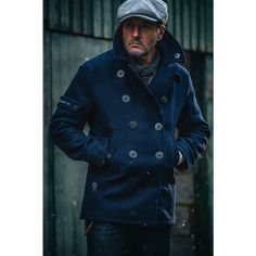 Boardwalk Peacoat | &SONS Trading Co | Wolf & Badger Baker Boy Hat, Pocket Jacket, Woolen Coat, Pea Coat, Winter Coats Jackets, Henley Shirts, Outfit Casual, Men's Coats And Jackets, Smart Casual