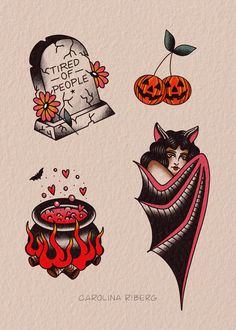 an image of halloween tattoos on paper