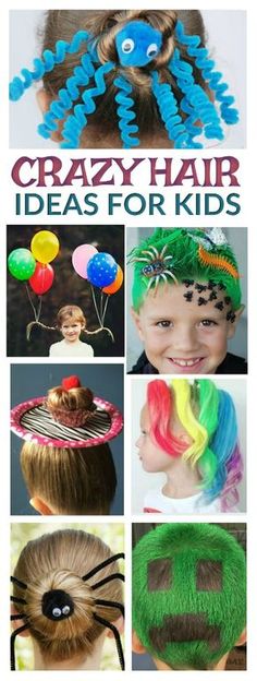 Crazy Hair Ideas, Hair Ideas For Kids, Crazy Hair For Kids, Crazy Hat Day, Wacky Hair Days, Going Out Hairstyles, Crazy Hats, Crazy Hair Day, Wacky Hair