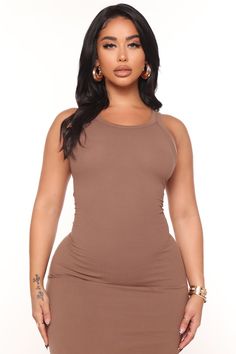 Available In Black, Red, Chestnut, Mauve, Blue, Heather Grey, Sage, And Olive. Midi Dress Sleeveless Ribbed Crew Neck Racer Back Bodycon Stretch 57% Cotton 38% Polyester 5% Spandex Imported | Mila Midi Dress in Chestnut size Large by Fashion Nova Red Chestnut, Dresses Fashion Nova, Fashion Nova Dresses, Midi Dress Sleeveless, Racer Back, Dress Sleeveless, Grey Fashion, Chestnut, Fashion Nova