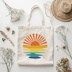 Sunset Tote Bag, Beachy Vibes Tote Bag, Sunshine Tote Bag, Inspirational Tote Bag, Summer Tote Bag, Motivational Tote Bag, Summer Gift Thank you so much for choosing us! How To Order 1️⃣ Please review all the information provided before placing an order. 2️⃣ Select the Tote Bag size using the drop down menu. 3️⃣ Select the color of the tote bag using the following drop down menu. 4️⃣ Once all your desired items are in your cart you may complete your order by entering your payment method, desired shipping address and click submit. Shipping Time Shipping will take 1 business days Eco-friendly Canvas Bags For Beach Season, Beige Bags For Beach Season Gift, Retro Vacation Tote Bag, Cream Canvas Vacation Bag, Multicolor Summer Bags For Gifts, Retro Tote Bag For Vacation, Retro Tote Shoulder Bag For Vacation, Retro Beige Canvas Travel Bag, Retro Rectangular Shoulder Bag For Vacation