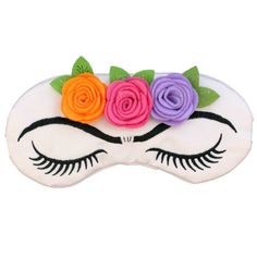 The Sleepy Cottage Women Frida Kahlo Lashes and Roses Sleep Mask Diy Sleep Mask, Satin Eye Mask, Black Eyelashes, Felt Roses, Eyebrows On Fleek, Feminist Gift, Travel Storage Bag, Sleeping Mask, Vintage Glam