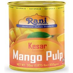 kesar mango pulp in a can