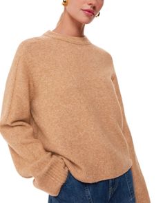 Whistles Alana Wool Blend Crewneck Sweater 2024 Outfits, Camel Sweaters, Slip Skirts, Camel Coat, Wool Turtleneck, Fashion People, Winter 2024, Jumper Sweater, Knit Jumper