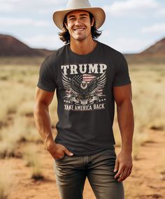 Trump - Take America Back The Eagle, Home T Shirts, Fall In Love, Solid Colors, Print Quality, In Love, T Shirt