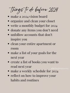 things to do before 2024 Things To Start In 2024, Ins And Outs 2023 List, Goals Of 2024, Habits To Start Before 2024, 2024 Vision Board Routine, Things To Start Doing In 2024, New Year Goals Aesthetic List, 2024 Things To Do, 2024 In And Out List