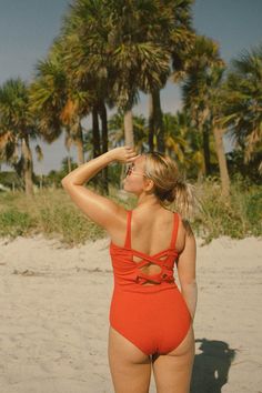 Get ready to bring the heat this summer in this cute red one-piece swimsuit! This ribbed textured suit is ready for whatever you throw at it. The notch neckline keeps things interesting while keeping it modest. Cross details in the back add the perfect feminine flair and keep the suit secure. *all photos display colors as accurately as possible, but keep in mind colors may be slightly different in real life. Additionally, photo colors may vary depending on the device they're being viewed on and Cute Modest Swimwear, Modest One Piece, Teal Hair, Classy Suits, Red One Piece, Trendy Swimsuits, Swimsuits Outfits, Modest Swimsuits, Color Palette Bright