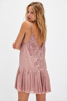 FP One Casella Drop-Waist Slip Green Slip Dress, Fasion Outfits, Rust Dress, Lined Skirt, Flowy Skirt, Sheer Dress, Drop Waist, Free People Dress, Full Skirt