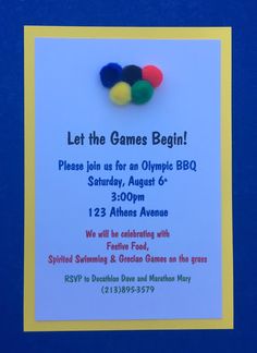 an image of a flyer for a game night with pom poms on it