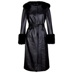 Verheyen London Hooded Leather Trench Coat in Black with Faux Fur - Size uk 12 Handmade in London, made with 100% Italian Lambs Leather and the highest quality of faux fur to match, this luxury item is an investment piece to wear for a lifetime. All of our faux fur is the most stunning, soft and beautiful quality making this leather trench coat a beautiful luxury item. Size uk 12 Ties with belt Fastens with a cover button Made on pre order - available in 2 weeks BRAND STORY In 2017 Antonia Foyle Leather Trench, Romantic Design, Trench Coat Black, Leather Trench Coat, Edwardian Era, Black Faux Fur, Brand Story, Gianni Versace, College Fashion