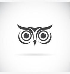 an owl's face with big eyes on a white background, suitable for logos or emblems