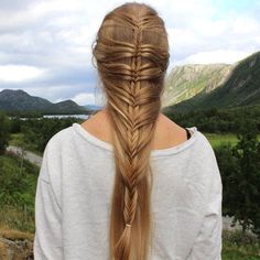 Elven Hair, Mermaid Braids, Elven Hairstyles, Pretty Braid, French Fishtail, Princess Hair, Fishtail Braid