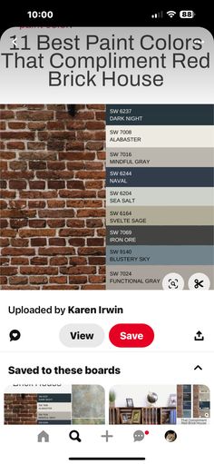 the brick house app is shown on an iphone screen, and it's showing different colors