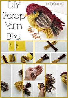 the instructions to make a yarn yarn bird