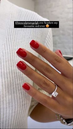 Nail Art Easy, Red Gel Nails, Short Gel Nails, Red Acrylic Nails, Smink Inspiration, Casual Nails, Work Nails