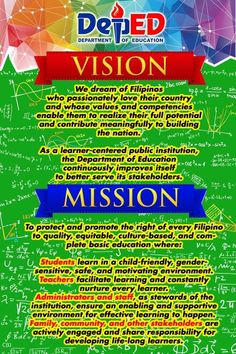 a poster with the words vision written in different languages and colors, on a green background