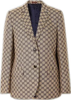 Gucci Designer Blazer For Work, Designer Gucci Blazer For Workwear, Gucci Luxury Office Blazer, Gucci Notch Lapel Suits For Work, Elegant Gucci Formal Suits, Elegant Gucci Business Suit, Gucci Luxury Business Blazer, Gucci Luxury Blazer For Business, Luxury Gucci Blazer For Business