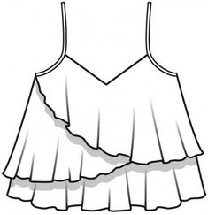 a white top with ruffles on the bottom