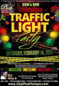 a flyer for a night club with traffic lights and music on the front page,