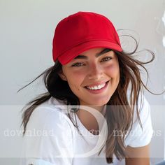 Make your designs pop with beautiful mockups!! Stand out by selling something besides t-shirts and sweaters and add your bestselling designs to hats for more sales! Red Cap Outfits For Women, Red Cap Outfit, Cap Outfits For Women, Red Baseball Cap, Cap Mockup, Cap Outfit, Reds Baseball, Red Ball, Red Cap