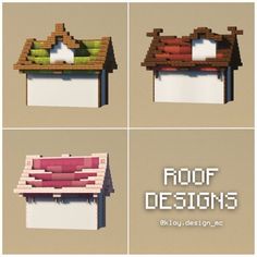 four different types of roof designs for buildings