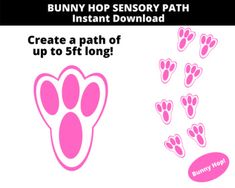 the bunny hop memory path is shown with pink paw prints and instructions for how to use it