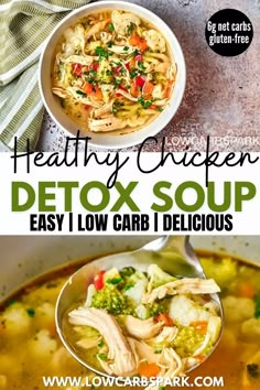 Chicken Detox Soup, Detox Chicken Soup, Southwest Chicken Soup, Chicken Veggie Soup, Chicken Vegetable Soup Recipes, Healthy Chicken Soup, Low Calorie Chicken, Vegetable Soup With Chicken