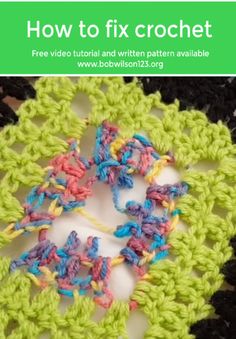 a crochet doily with the words how to fix crochet on it