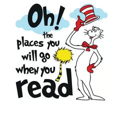 the cat in the hat reads oh, the places you will go when you read