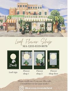 an advertisement for the leaf flower shop